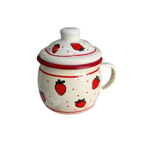 Jarro enlozado frutilla 8 cm c/tapa