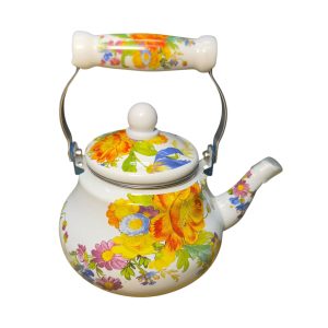 Tetera enlozada flores silvestres c/infusor