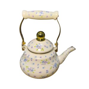 Tetera enlozada encanto floral mango enlozado