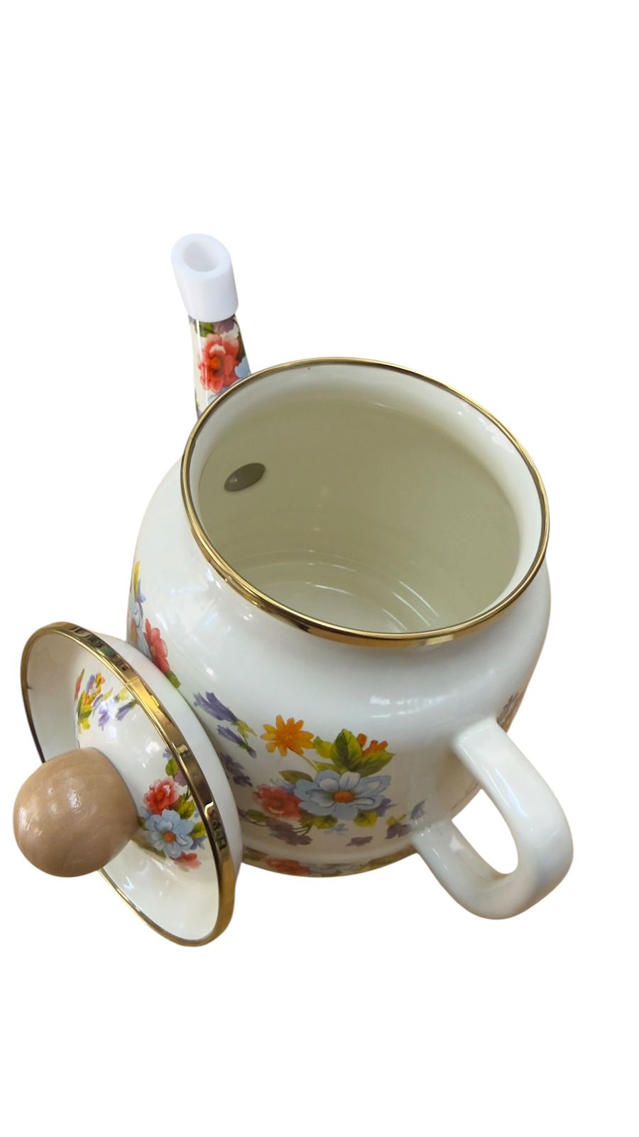 Tetera enlozada flores multicolor t/hundida 1L - Imagen 2