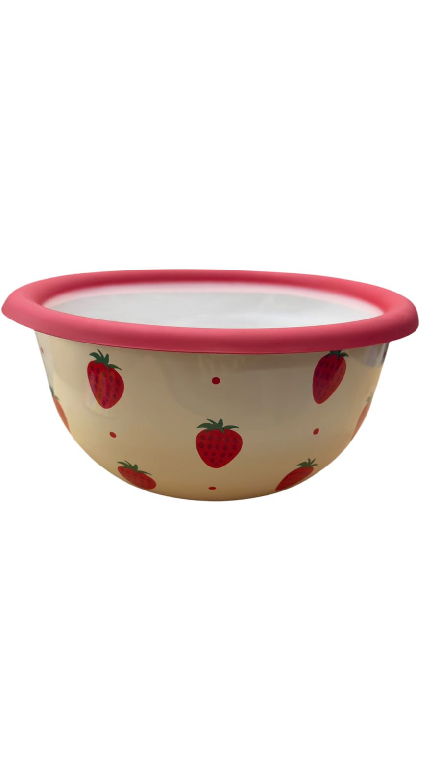 Bowl enlozado Frutilla c/tapa plástica 20 cm