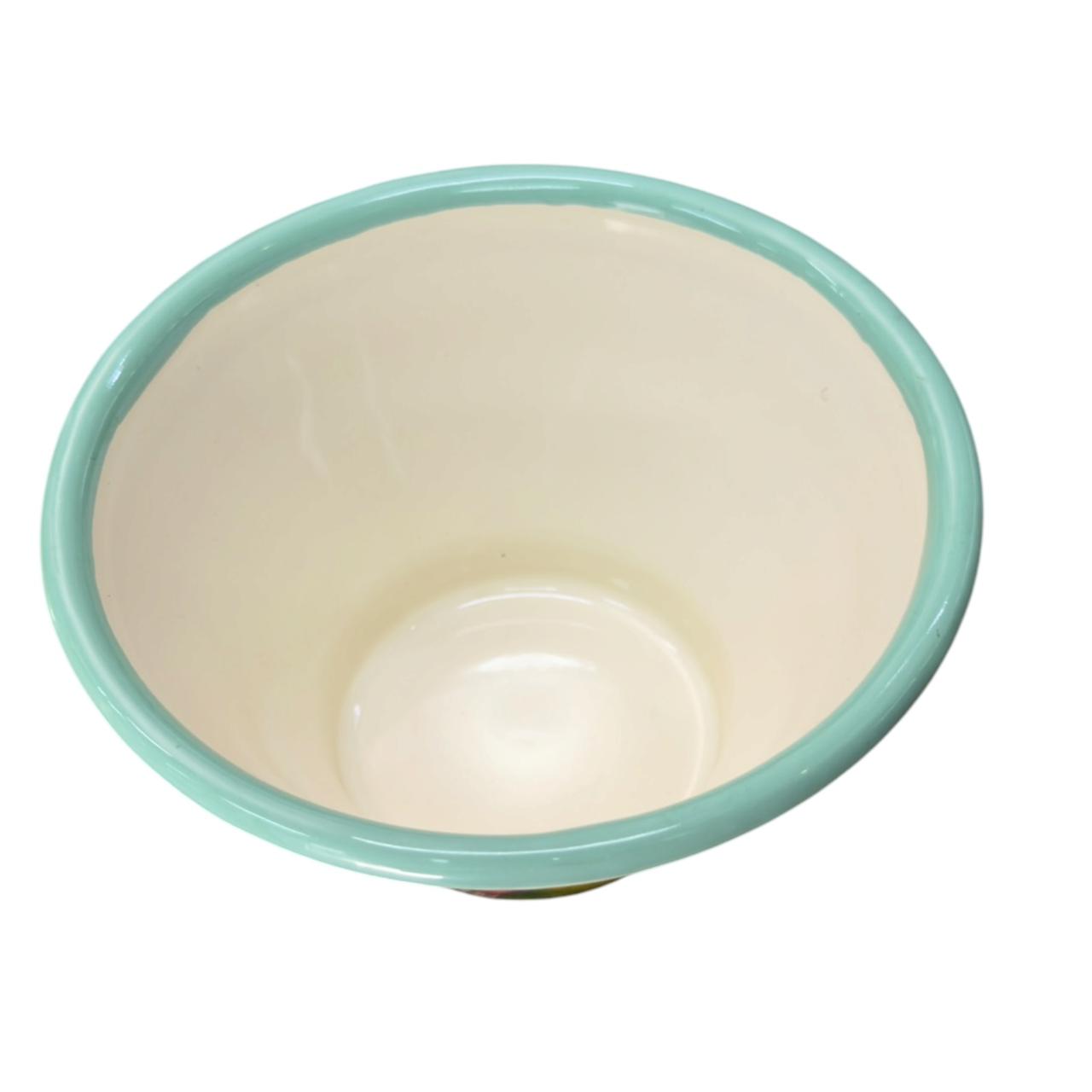 Bowl enlozado cónico Flores multicolor 13 cm - Imagen 2
