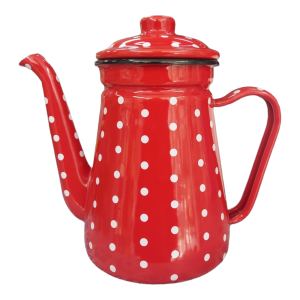 Tetera enlozada 1.2L rojo punto