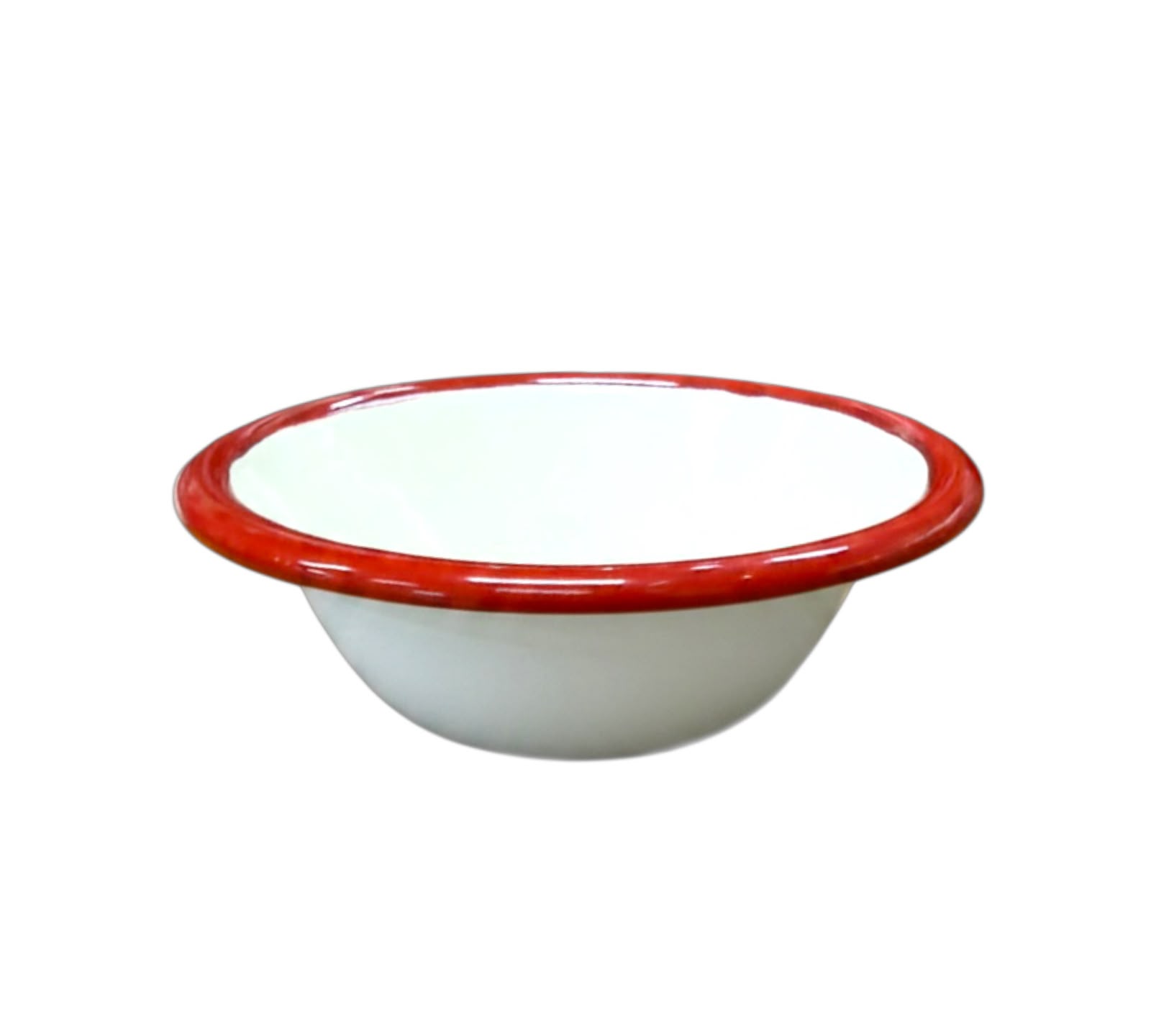 Pocillo enl. redondo 12 cm borde rojo