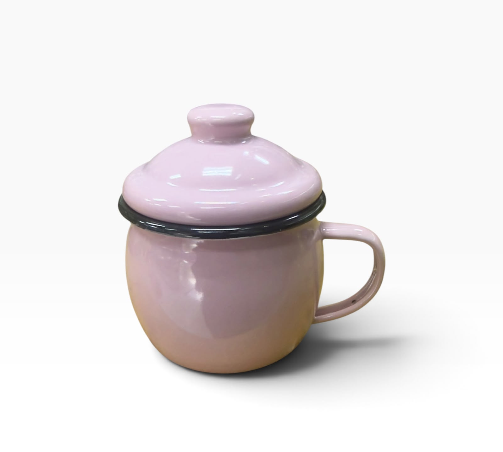 Jarro enlozado chocolatero con tapa 8 cm