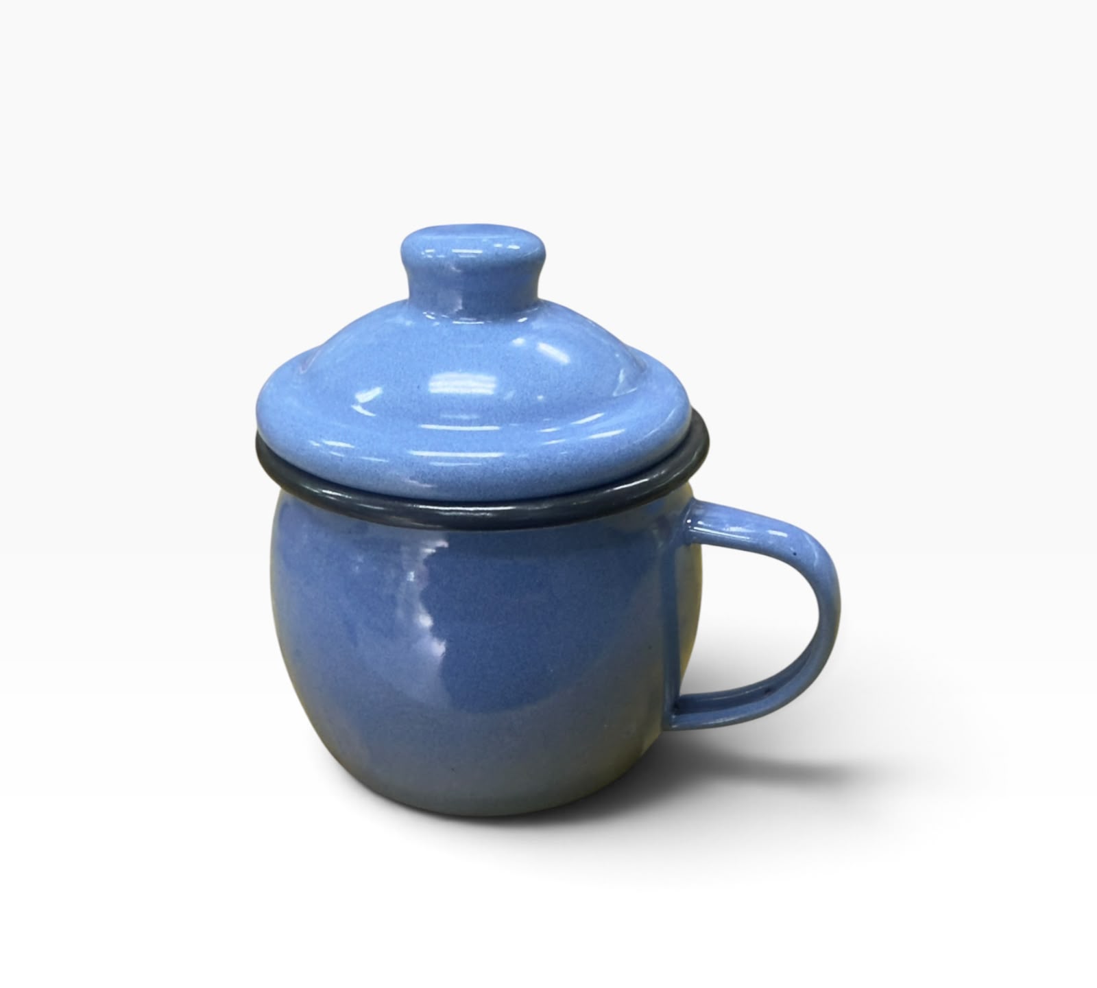 Jarro enlozado chocolatero con tapa 8 cm - Imagen 3