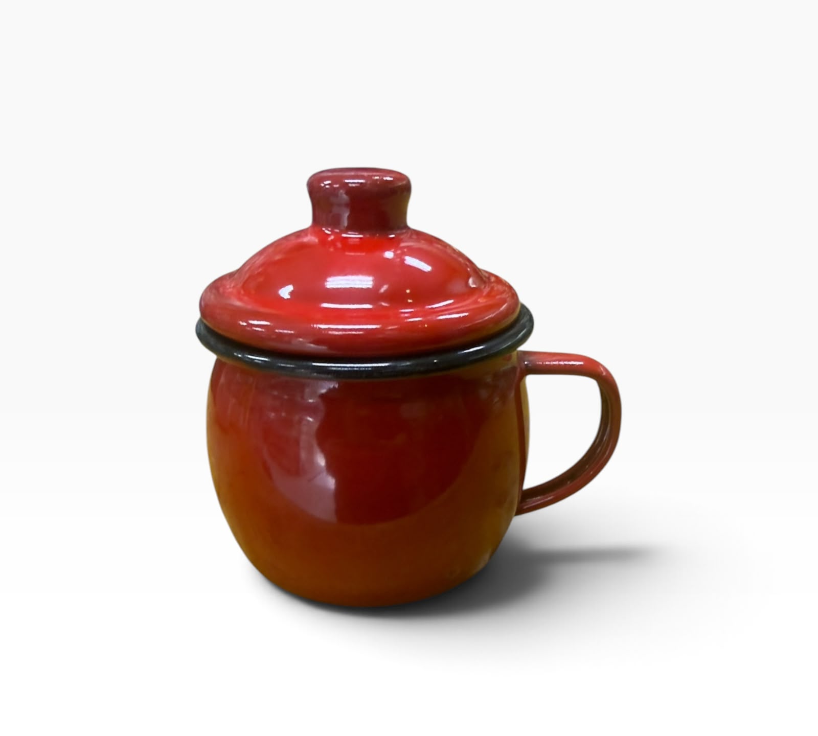 Jarro enlozado chocolatero con tapa 8 cm - Imagen 2